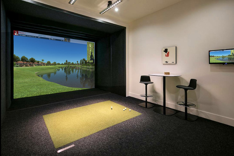 Residential installation of golf simulator